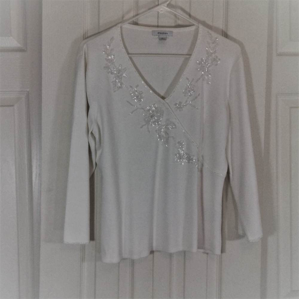 Dressbarn Beaded Knit Sweater